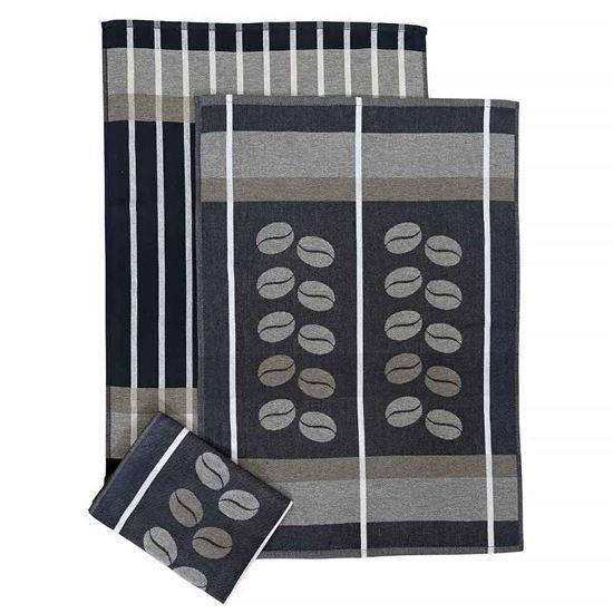 Imaginea din Set de lavete din bumbac extra absorbante 3 bucăți - cafea