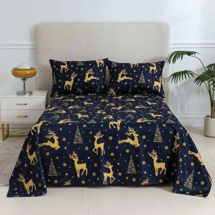 Imaginea din Set de cearșaf de Crăciun 200 x 240 cm și 2 fețe de pernă 50 x 70 cm