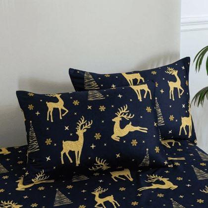 Imaginea din Set de cearșaf de Crăciun 200 x 240 cm și 2 fețe de pernă 50 x 70 cm