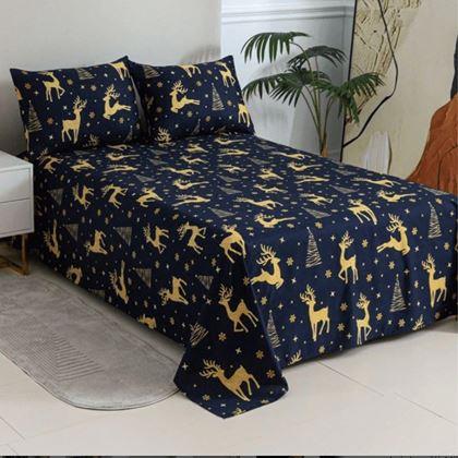 Imaginea din Set de cearșaf de Crăciun 200 x 240 cm și 2 fețe de pernă 50 x 70 cm