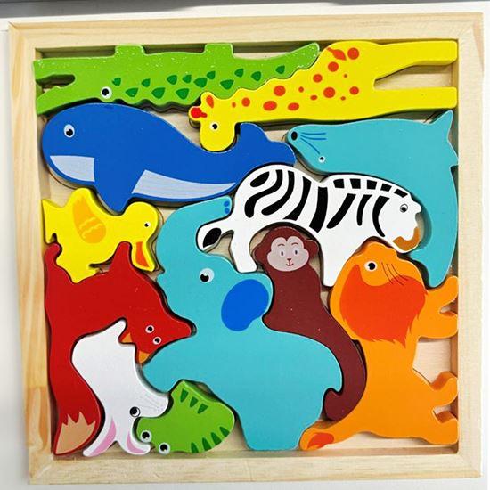 Imaginea din Puzzle din lemn - animale