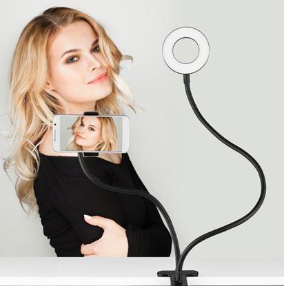Imaginea Suport pentru telefon cu leduri pentru selfie