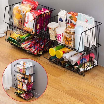 Imaginea din Organizator metalic stivuibil cu trei niveluri