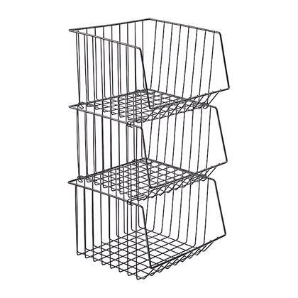 Imaginea din Organizator metalic stivuibil cu trei niveluri