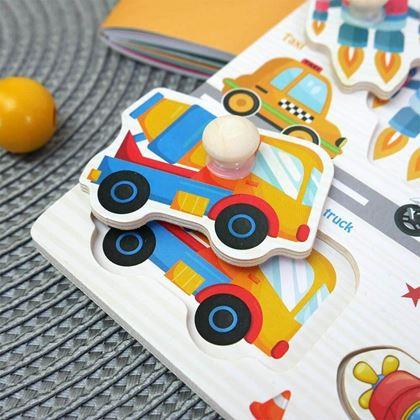 Imaginea din Jucărie din lemn cu forme de inserat pentru copii - mijloace de transport