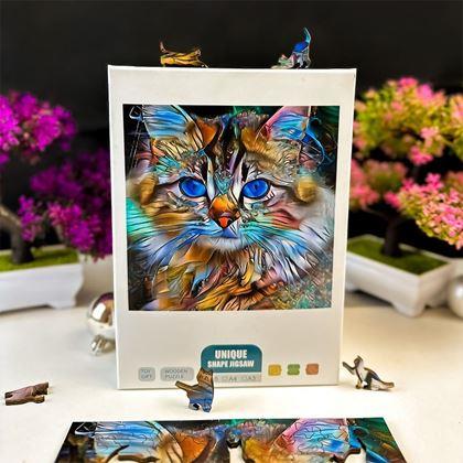 Imaginea din Puzzle din lemn cu pisici  - pisică tigrată