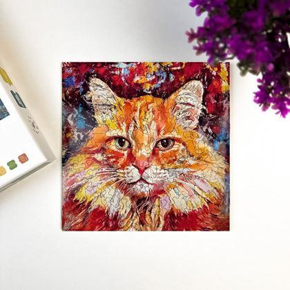 Imaginea din Puzzle din lemn cu pisici  - pisică roșcată