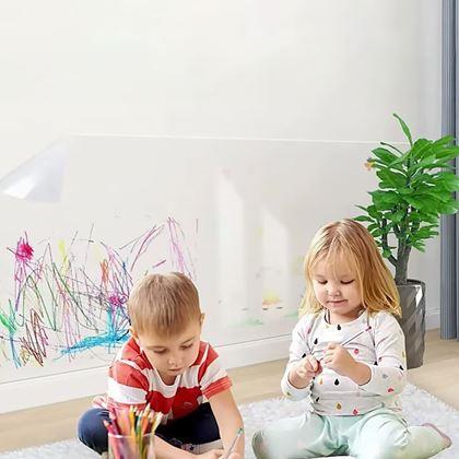 Imaginea din Folie statică transparentă de protecție și lavabilă pentru perete 60x200 cm