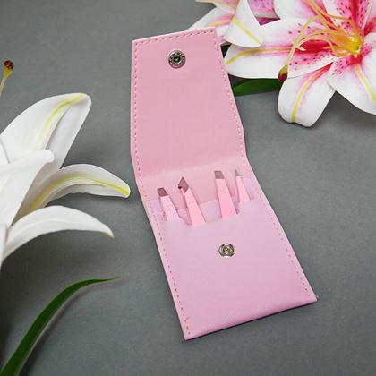 Imaginea din Set de pensete 4 bucăți în etui - roz