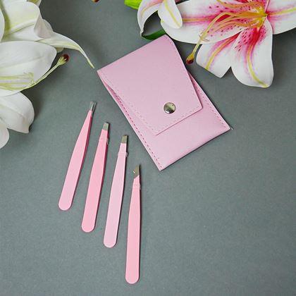 Imaginea din Set de pensete 4 bucăți în etui - roz