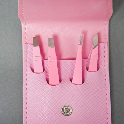 Imaginea din Set de pensete 4 bucăți în etui - roz