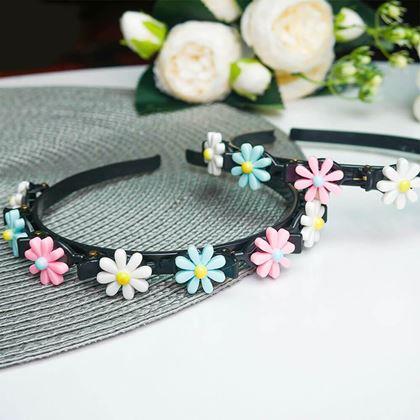 Imaginea din Bentita pentru copii cu clești și fundițe  -  flori