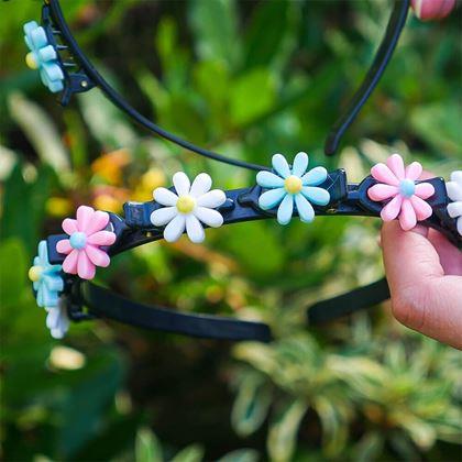 Imaginea din Bentita pentru copii cu clești și fundițe  -  flori