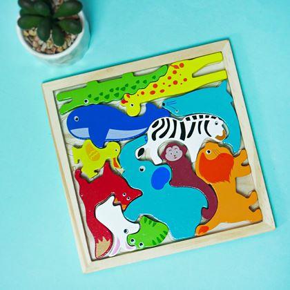 Imaginea din Puzzle din lemn - animale