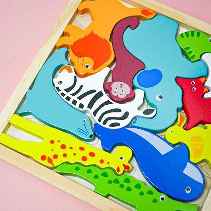 Imaginea din Puzzle din lemn - animale