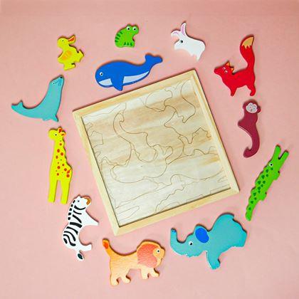 Imaginea din Puzzle din lemn - animale