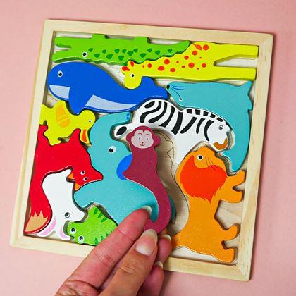 Imaginea din Puzzle din lemn - animale