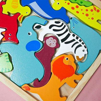 Imaginea din Puzzle din lemn - animale