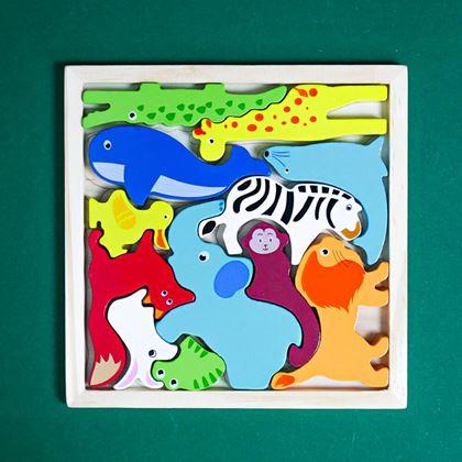 Imaginea din Puzzle din lemn - animale