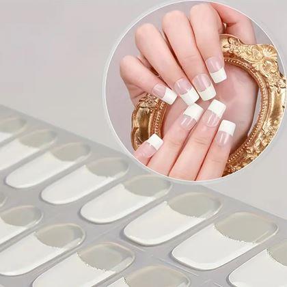 Imaginea din Autocolante elegante pentru unghii - manichiură franțuzească - alb