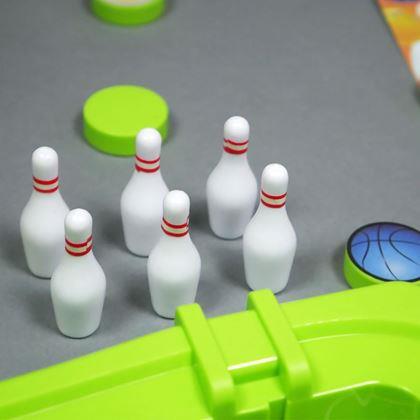 Imaginea din Set de jocuri sportive de masă 6-în-1 – fotbal, baschet, curling, curse, popice, bowling