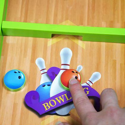 Imaginea din Set de jocuri sportive de masă 6-în-1 – fotbal, baschet, curling, curse, popice, bowling