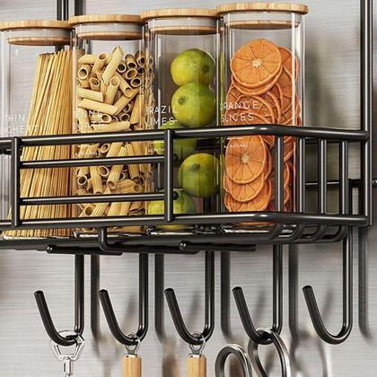 Imaginea din Organizer metalic pentru frigider negru