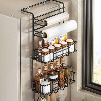 Imaginea din Organizer metalic pentru frigider negru