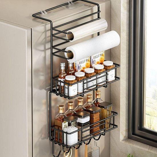 Imaginea din Organizer metalic pentru frigider negru