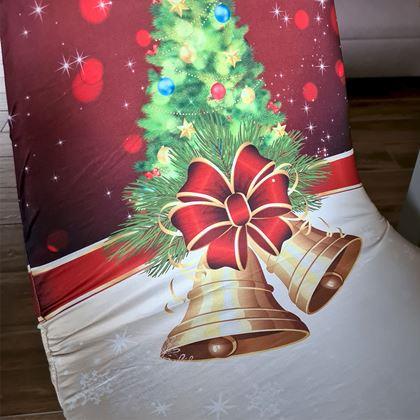 Imaginea din Huse pentru scaune cu motive de Crăciun  - brăduț cu clopoței