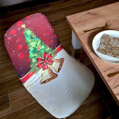 Imaginea din Huse pentru scaune cu motive de Crăciun  - brăduț cu clopoței