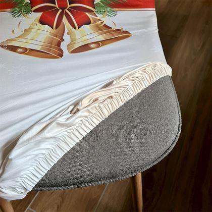 Imaginea din Huse pentru scaune cu motive de Crăciun  - brăduț cu clopoței