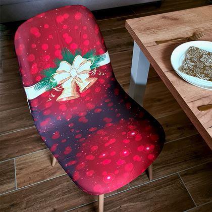 Imaginea din Huse pentru scaune cu motive de Crăciun  - eleganță de Crăciun roșie