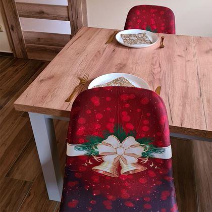 Imaginea din Huse pentru scaune cu motive de Crăciun  - eleganță de Crăciun roșie