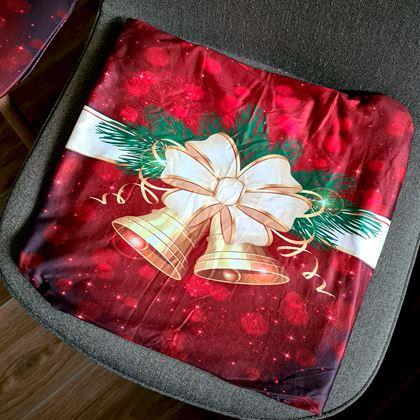 Imaginea din Huse pentru scaune cu motive de Crăciun  - eleganță de Crăciun roșie