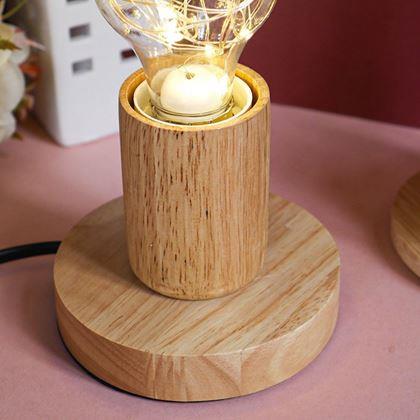 Imaginea din Lampa de masa din lemn cu bec  -  lumina neutra