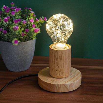 Imaginea din Lampa de masa din lemn cu bec  -  lumina neutra