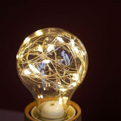 Imaginea din Lampa de masa din lemn cu bec  -  lumina calda
