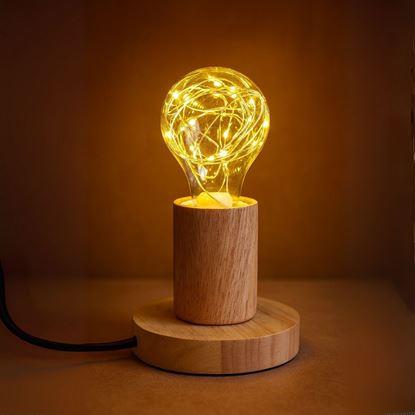 Imaginea Lampa de masa din lemn cu bec 