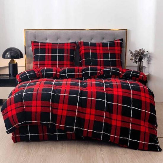 Imaginea din Lenjerie din microfibră plușată - tartan