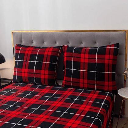 Imaginea din Lenjerie din microfibră plușată - tartan
