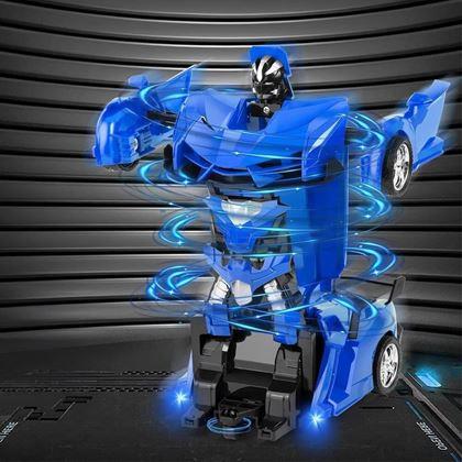 Imaginea din Mașinuță sport RC transformabilă cu telecomandă - albastre
