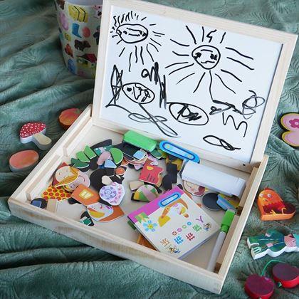 Imaginea din Tablă magnetică de lemn - figurine