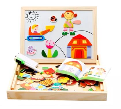 Imaginea din Tablă magnetică de lemn - figurine