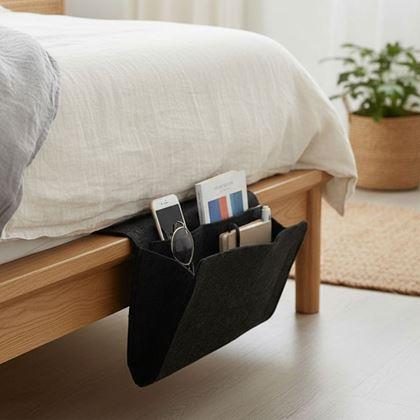 Imaginea din Organizator suspendat / buzunar pentru pat - negru