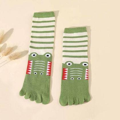 Imaginea din Șosete pentru copii cu degete - măr. 19-24 cm - crocodil