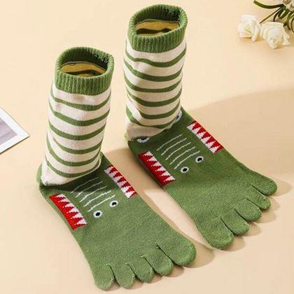 Imaginea din Șosete pentru copii cu degete - măr. 15-19 cm - crocodil
