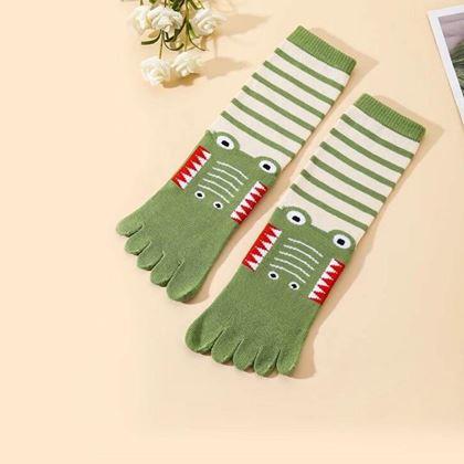 Imaginea din Șosete pentru copii cu degete - măr. 15-19 cm - crocodil