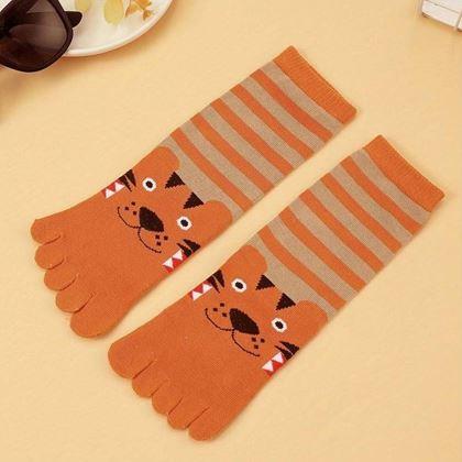 Imaginea din Șosete pentru copii cu degete - măr. 19-24 cm - tigruleț