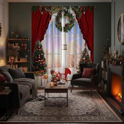 Imaginea din Draperii de Crăciun 2 buc 130x210 cm